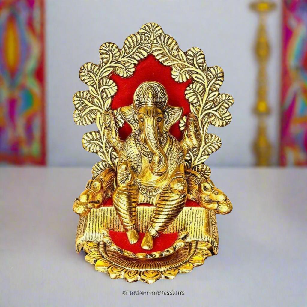 Gold Singhasan Ganesha