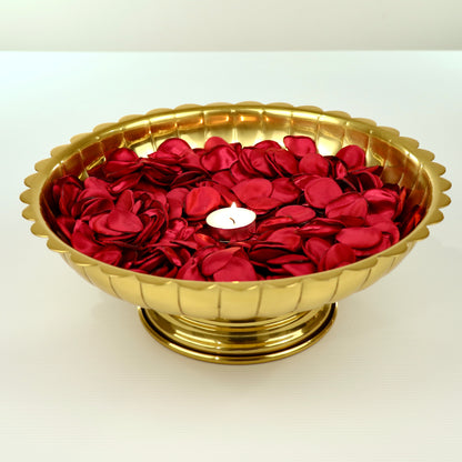 Product image of the Lotus Urli Gold from Indian Impressions, featuring a stunning lotus-inspired design with intricate detailing. Crafted with a polished gold finish, this urli is perfect for Vastu, home décor, festive decorations, or gifting, bringing elegance and positive energy to any space.