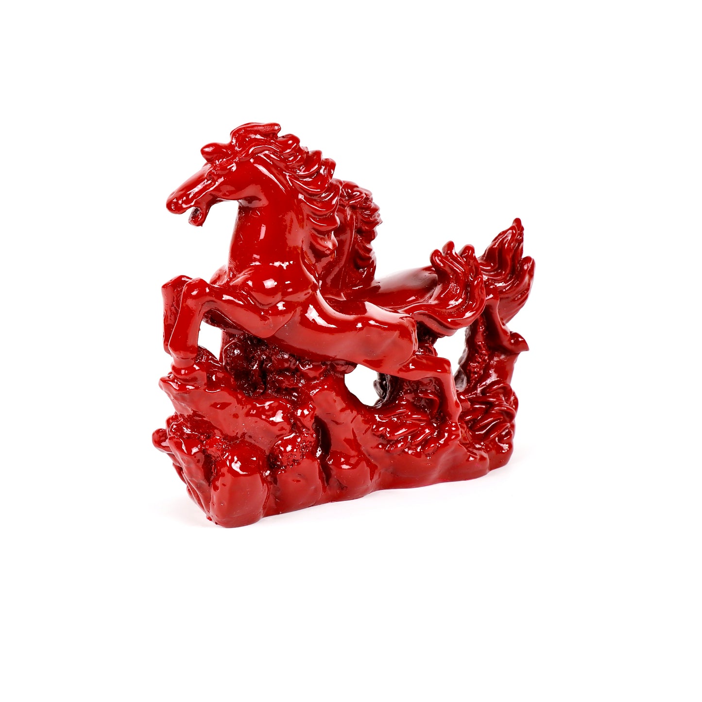 Product image of the Red Horses Pair from Indian Impressions, featuring two beautifully crafted horse figurines in vibrant red with intricate detailing. Symbolizing power, success, and energy, this pair is ideal for Vastu, home décor, or gifting, bringing a dynamic and elegant touch to any space.