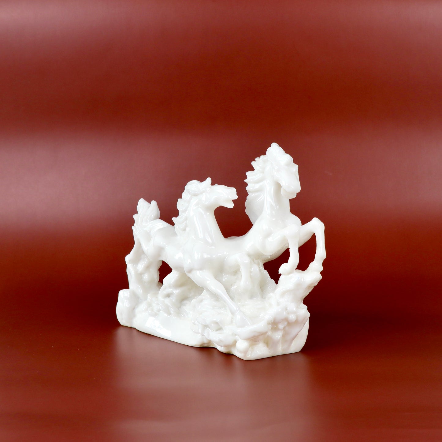 Product image of the Vastu Two White Horses from Indian Impressions, featuring two beautifully crafted white horse figurines symbolizing power, success, and positive energy. Perfect for Vastu corrections, home décor, or gifting, these horses add elegance and harmony to any space, bringing good fortune and strength.